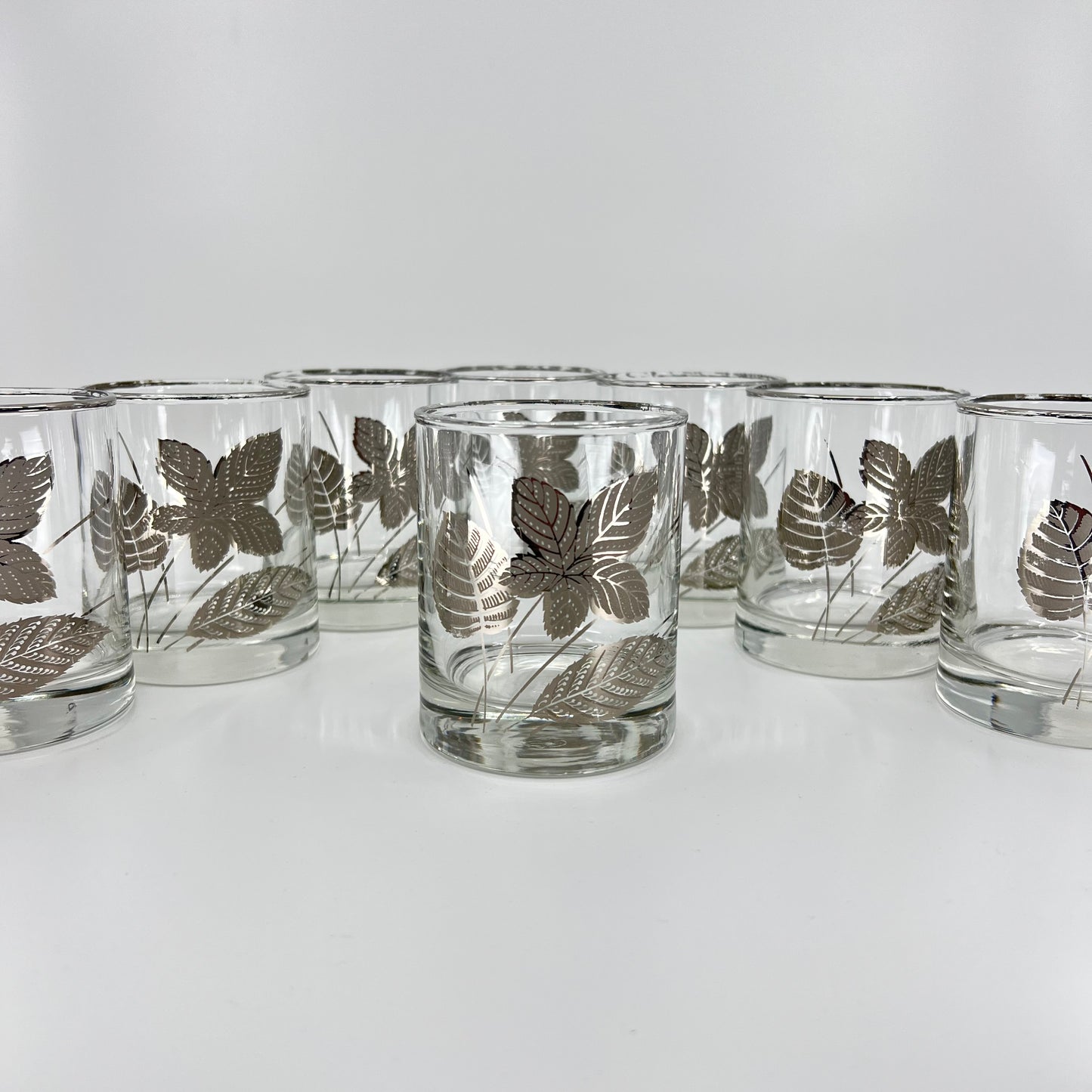Leaf Lowballs with Caddy (Set of 8)