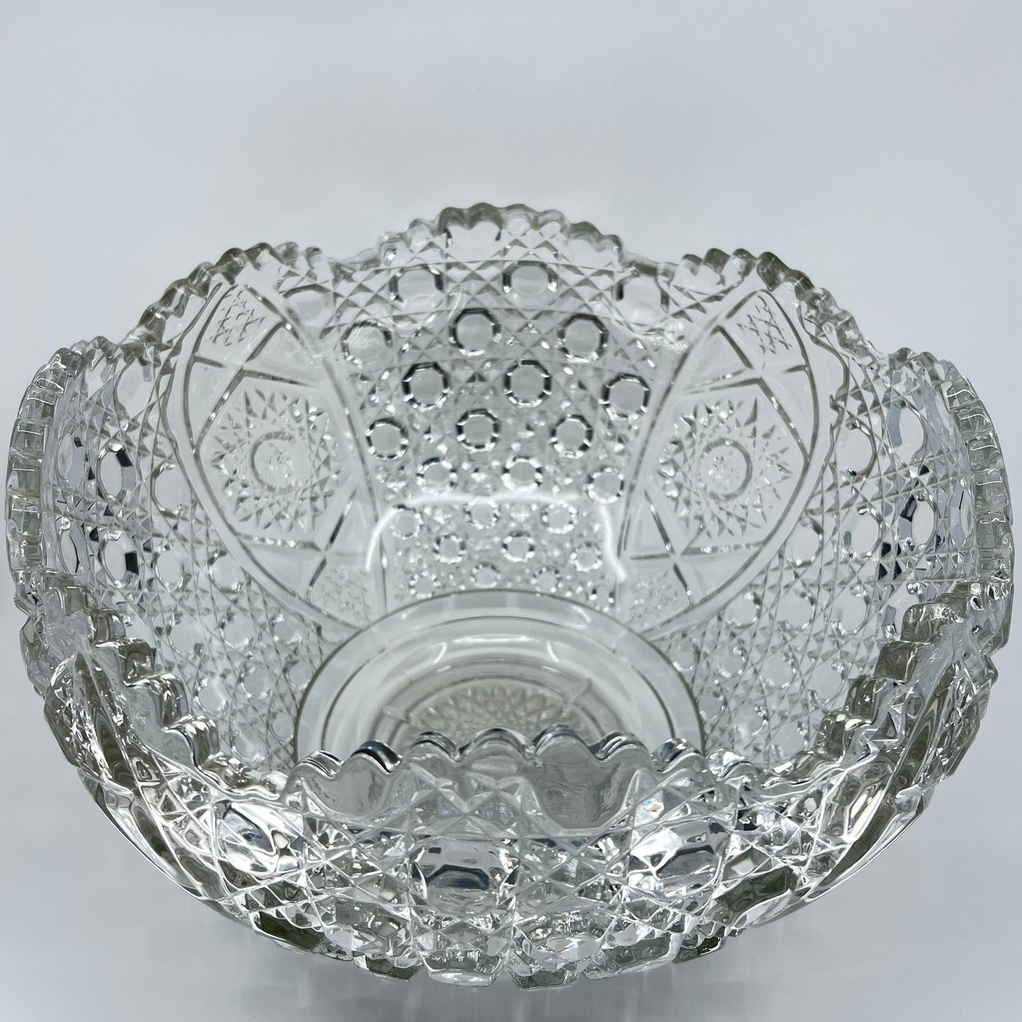 Cut glass giant punch bowl