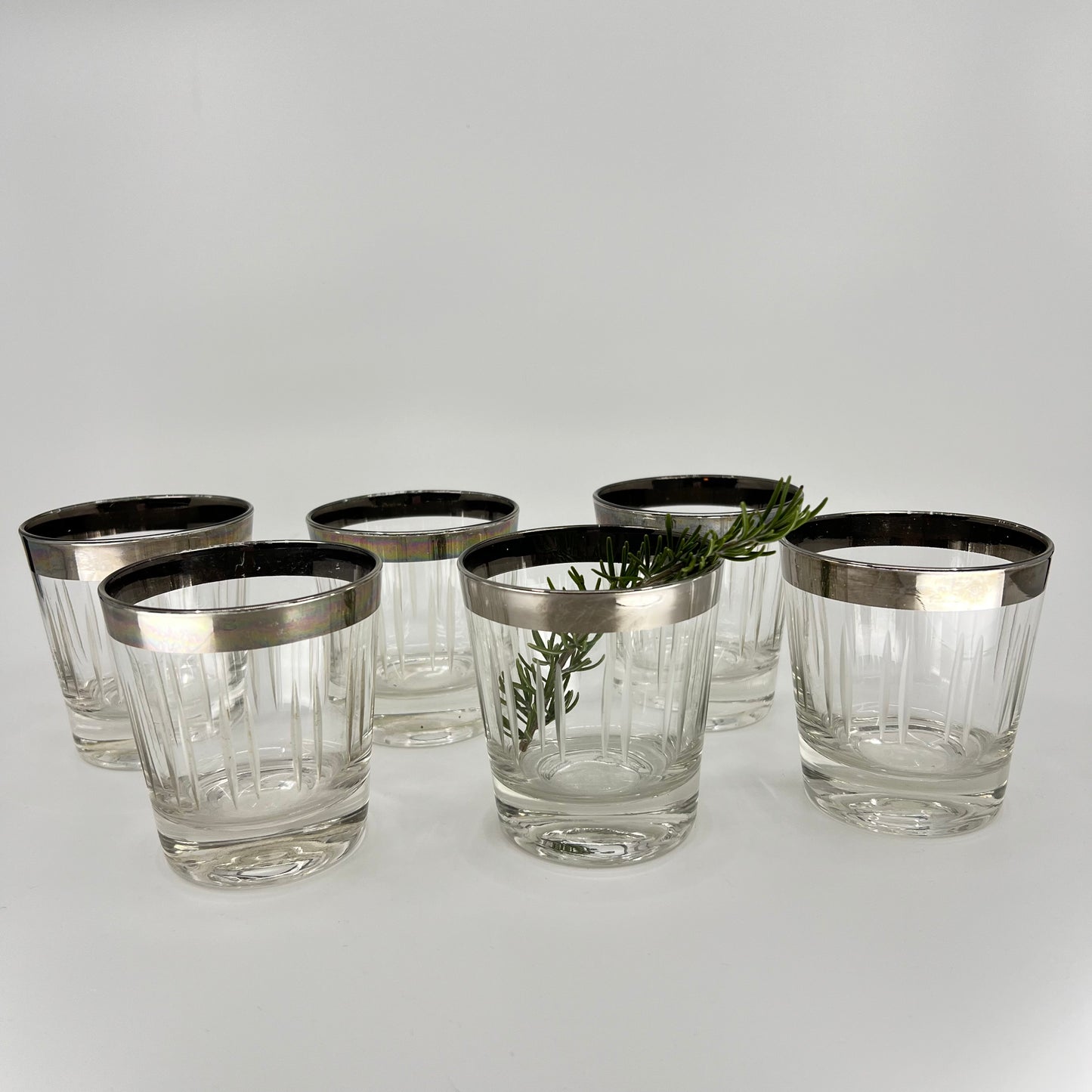 MCM Silver Rim Rocks Glasses (Set of 2)