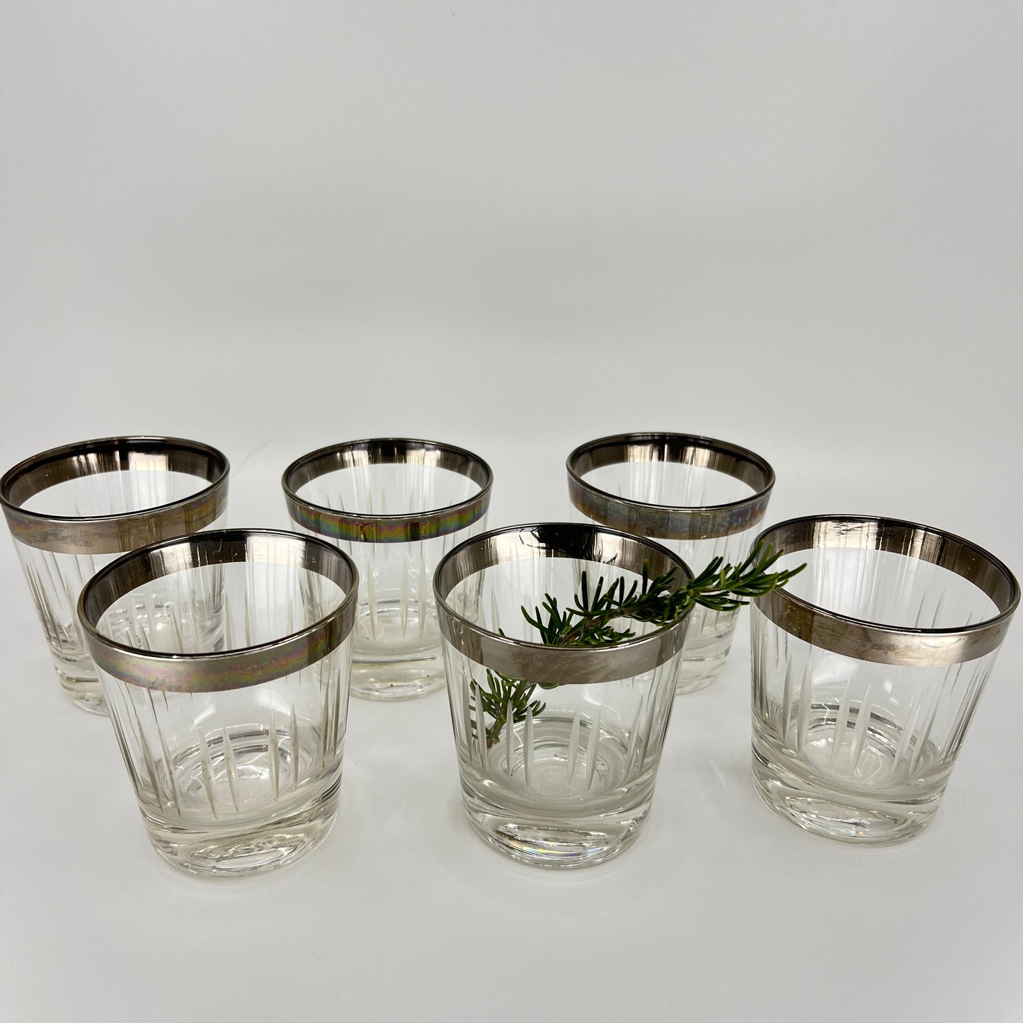 MCM Silver Rim Rocks Glasses (Set of 2)