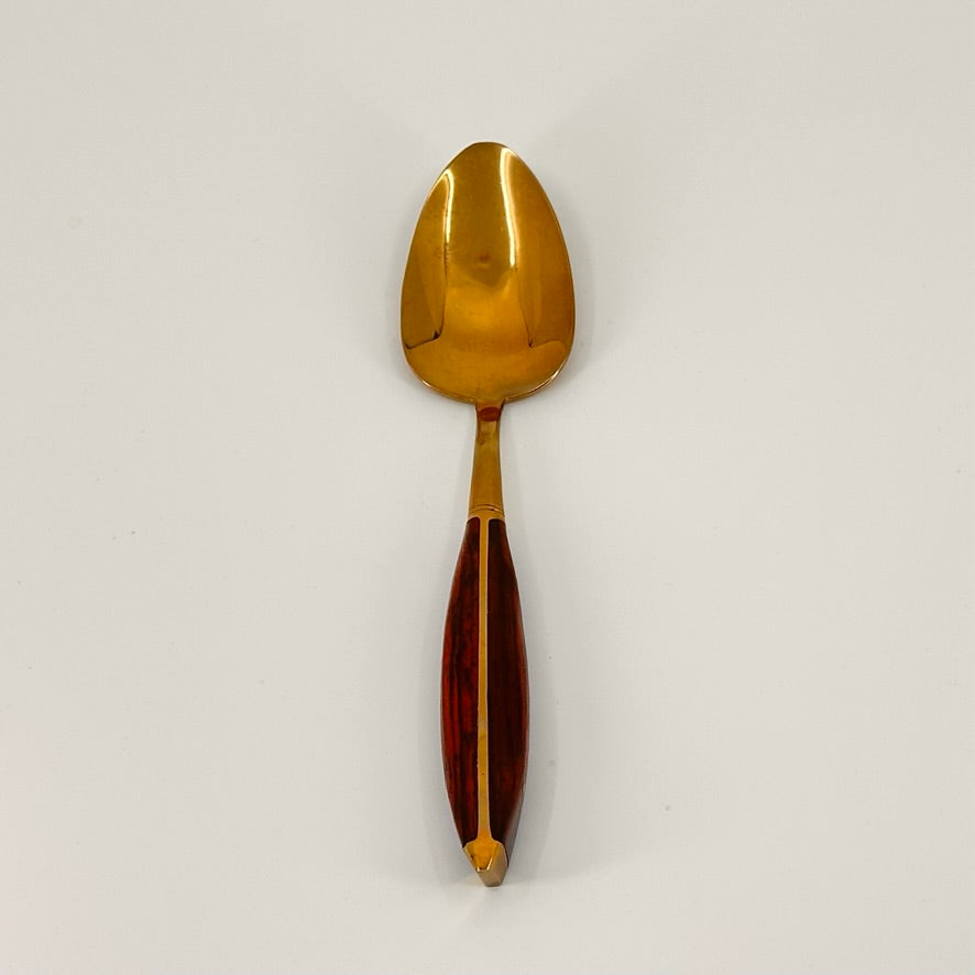 Brass & Wood Demitasse Spoons (set of 4)