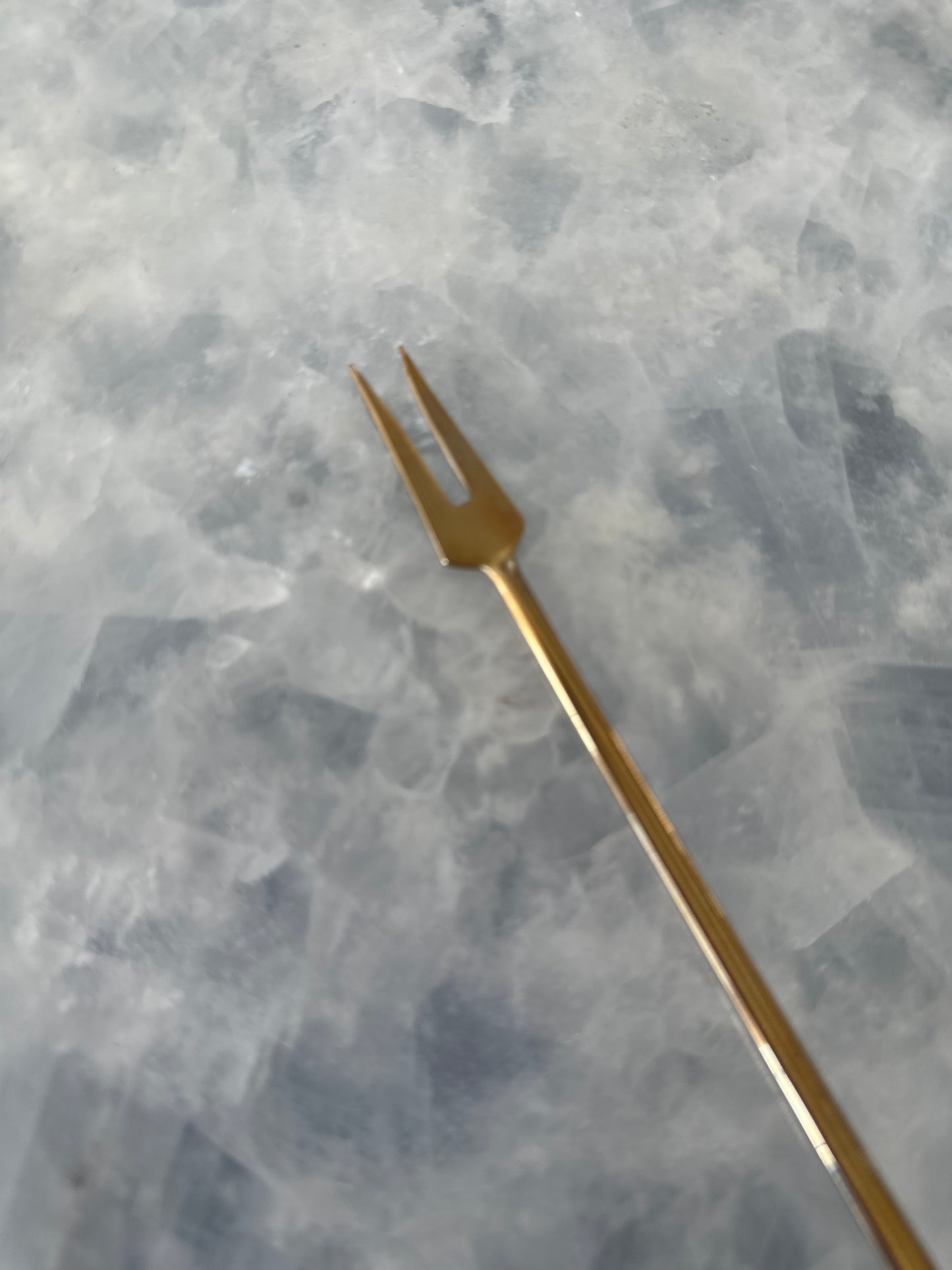 Brass & Wood Long Cocktail Fork