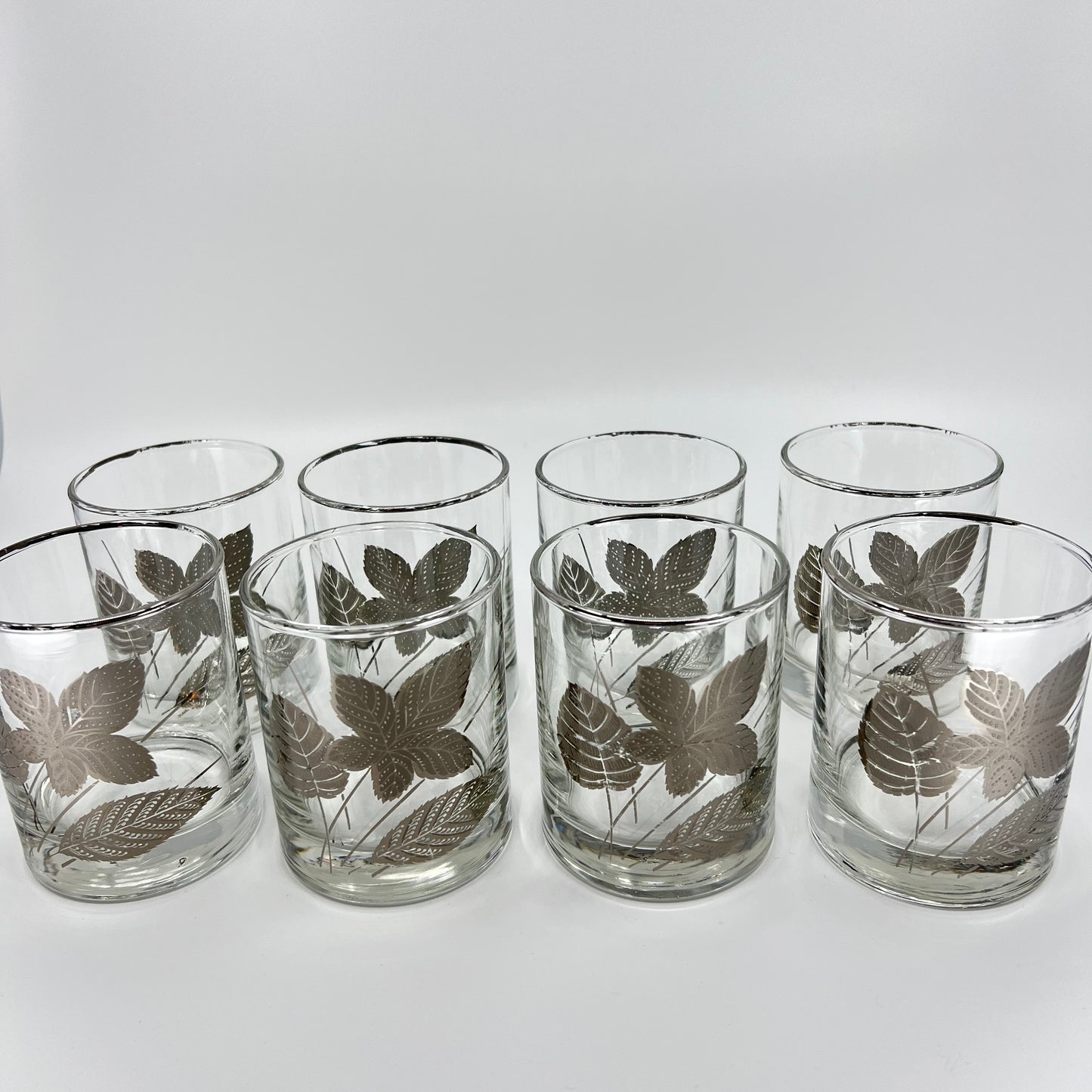 Leaf Lowballs with Caddy (Set of 8)