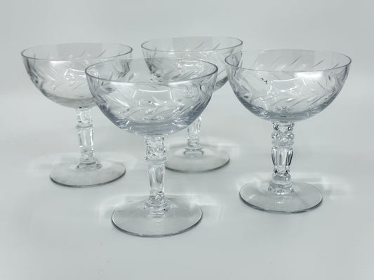 Rosemary Etched Coupe Glasses (set of 4)