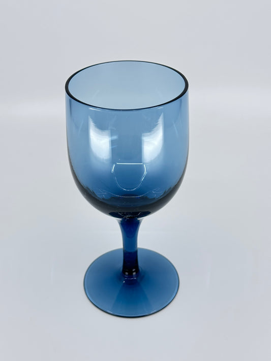 Retro Smoke Blue Wine Glasses (Set of 4)