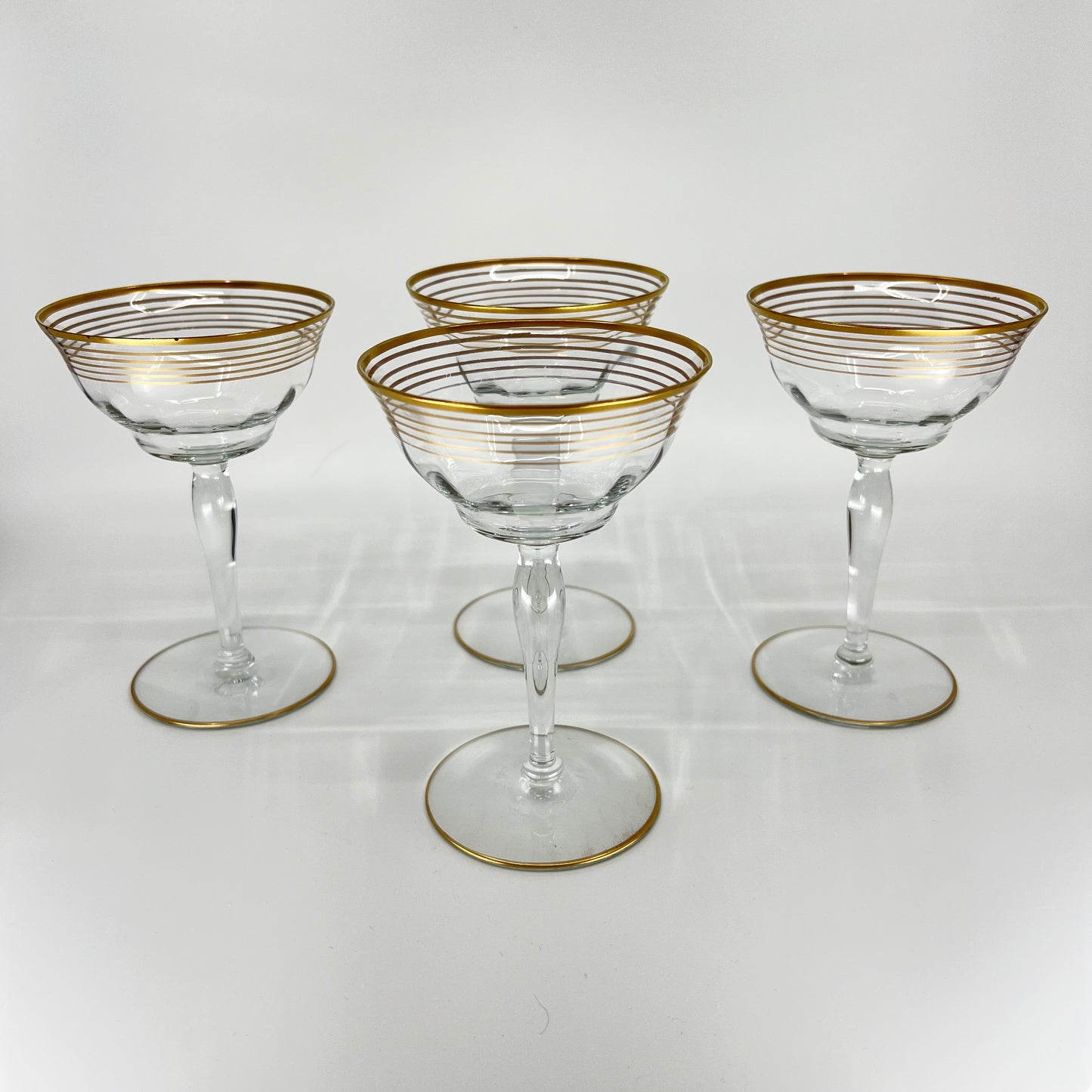 Gold Striped Coupe (Set of 4)