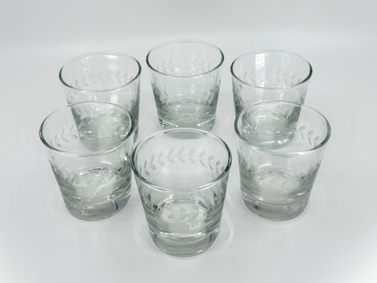 Etched Laurel Rocks Glasses (Set of 6)