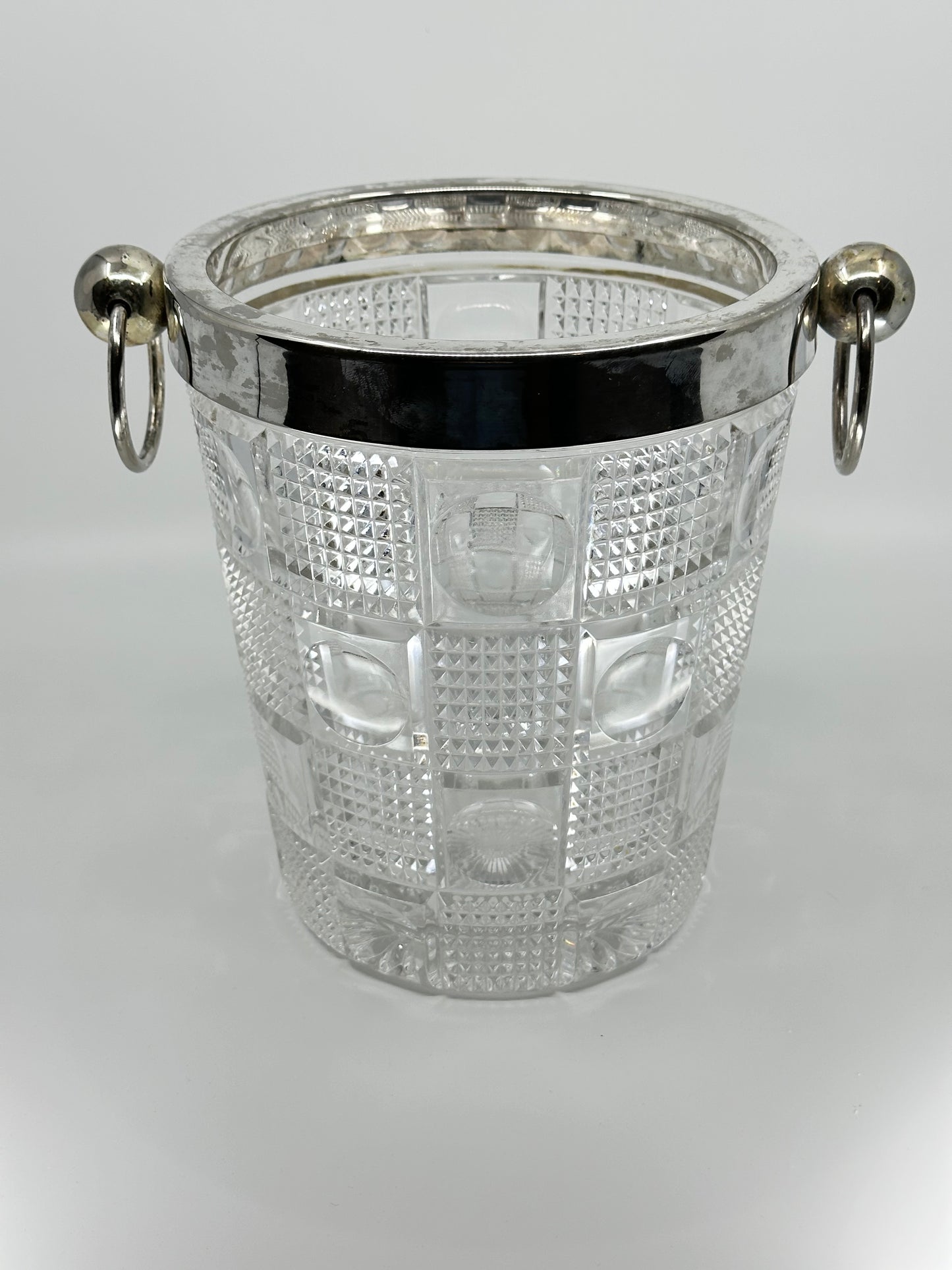 Silver and Glass Ice Bucket