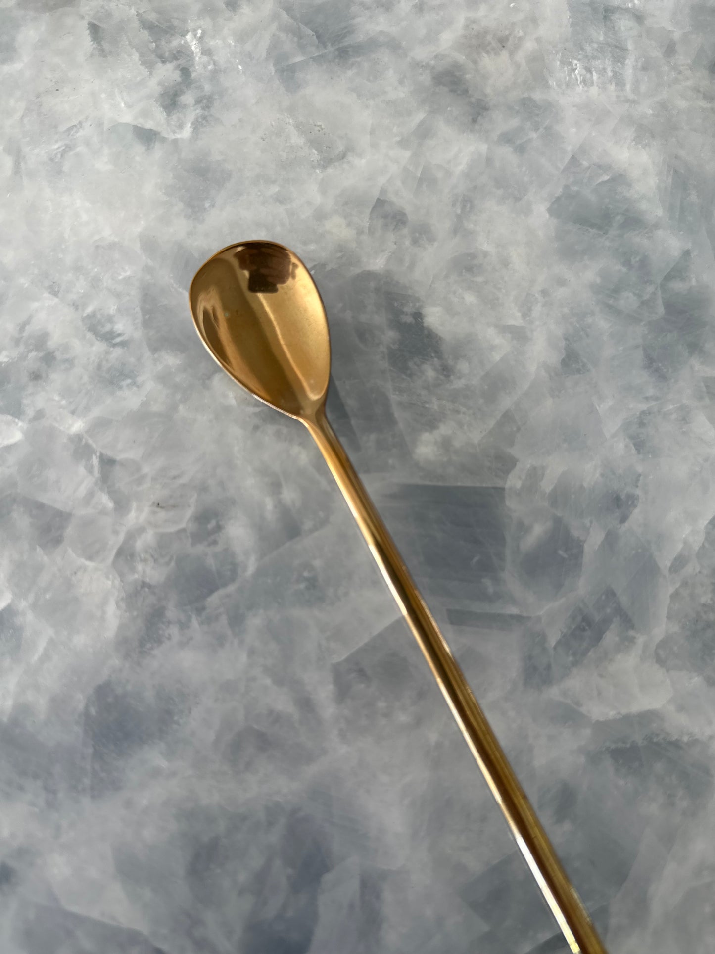 Brass & Wood Long Cocktail Spoon