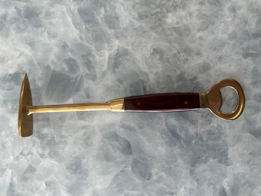 Brass & Wood Beer Opener & Ice Pick