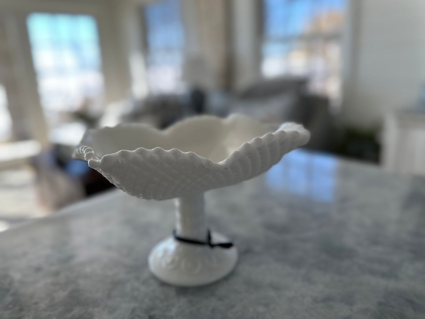 Milk Glass Compote Footed Bowl